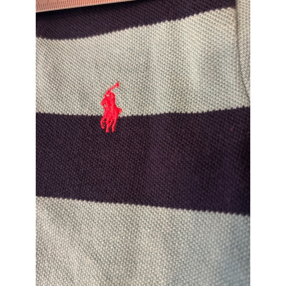 Polo Ralph Lauren Kids Navy Light Blue Striped Short Sleeve Polo Shirt 2T - Picture 10 of 10
